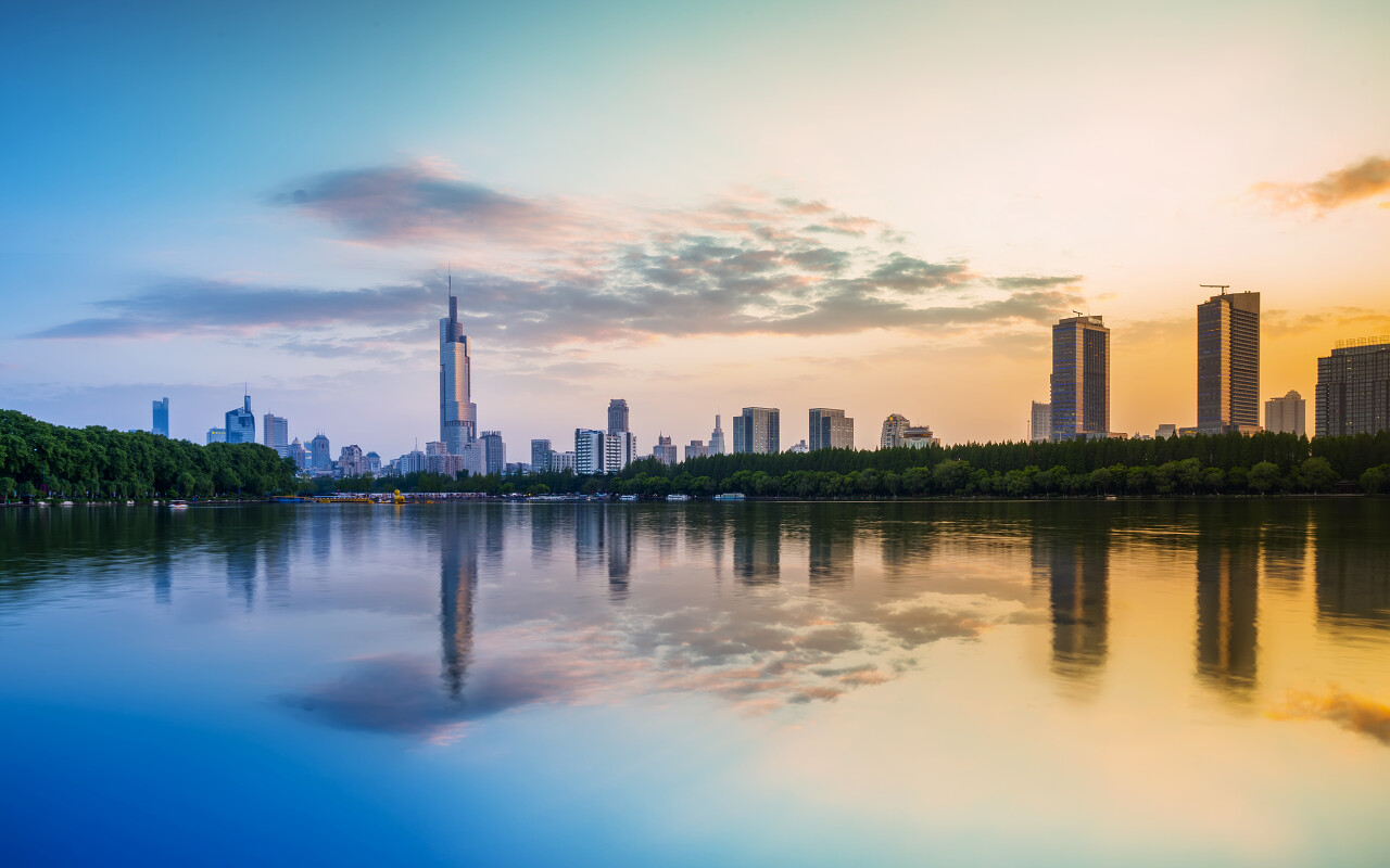南京宣武湖金融区建筑景观之夜南京旅游
