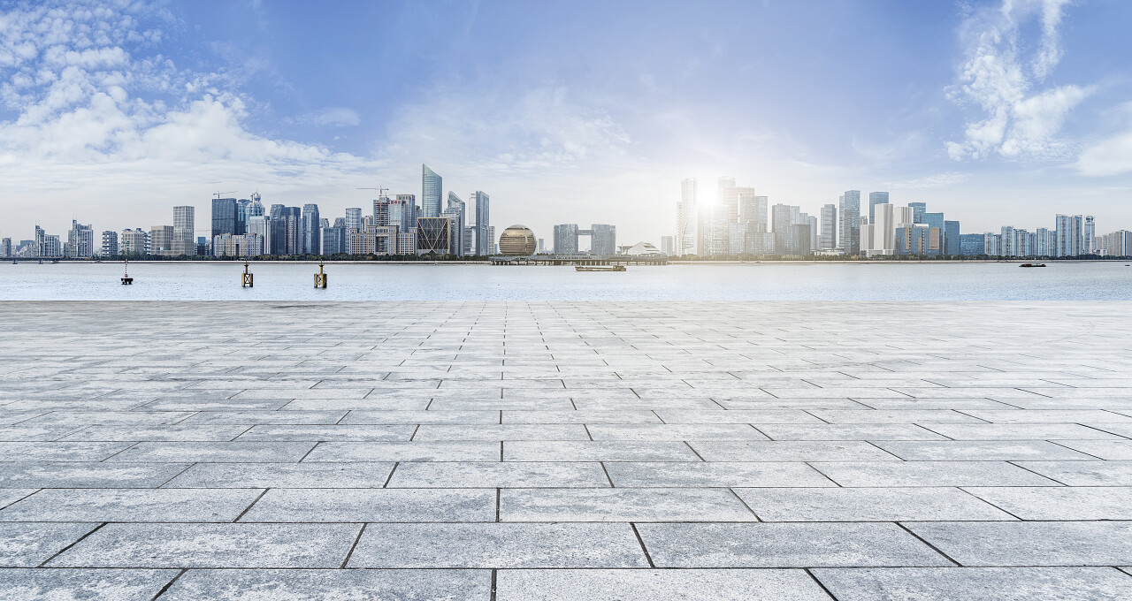 杭州城市建筑景观的天际线景观杭州旅游