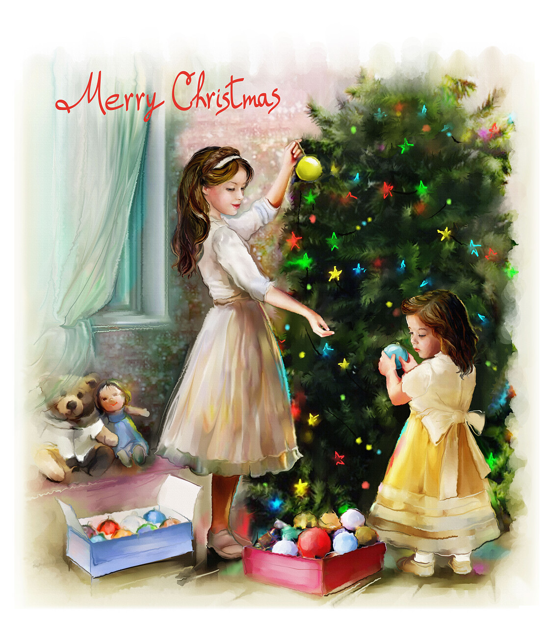 可爱的孩子和难以置信的圣诞节