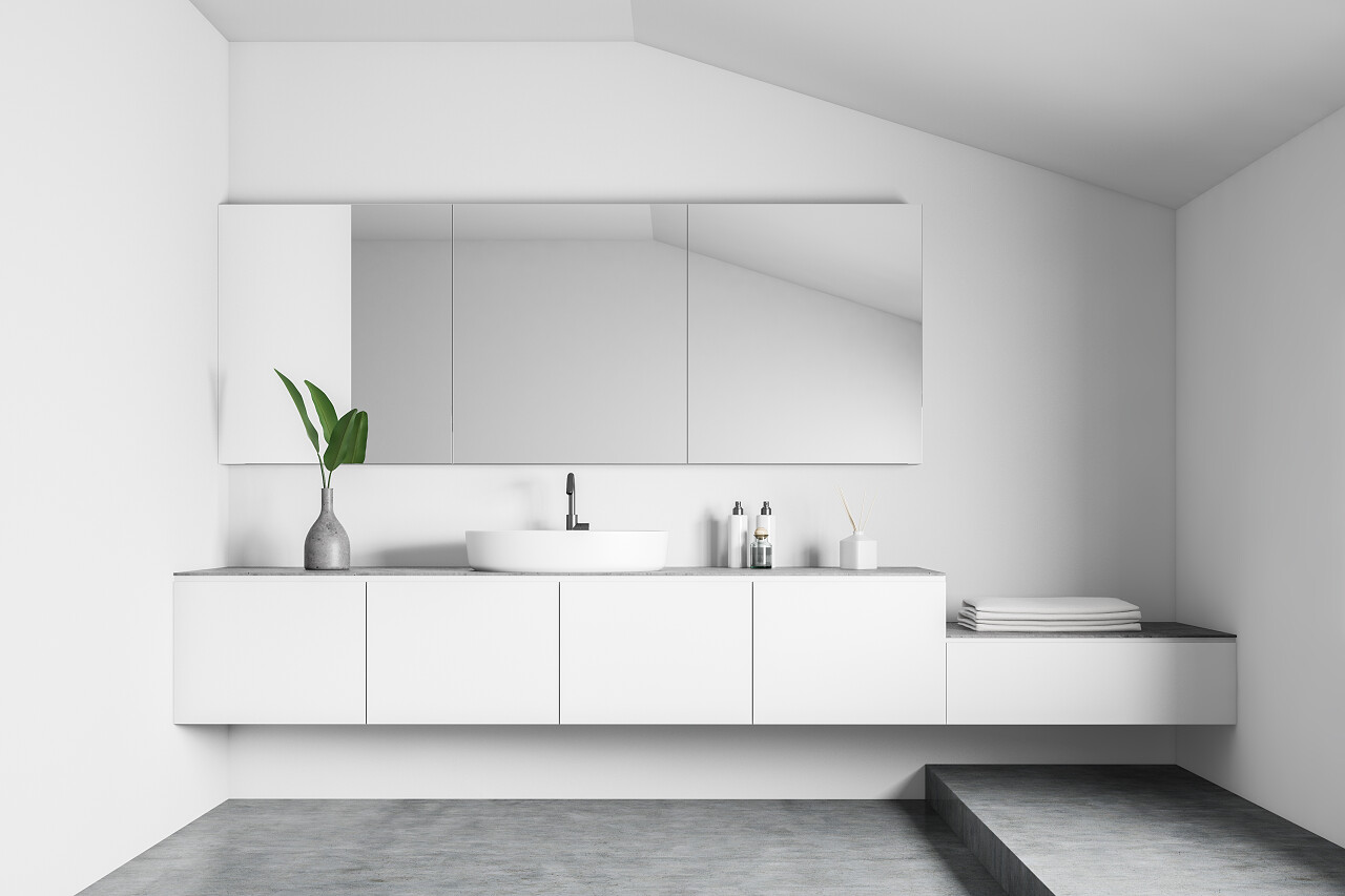 阁楼式简约浴室的内部