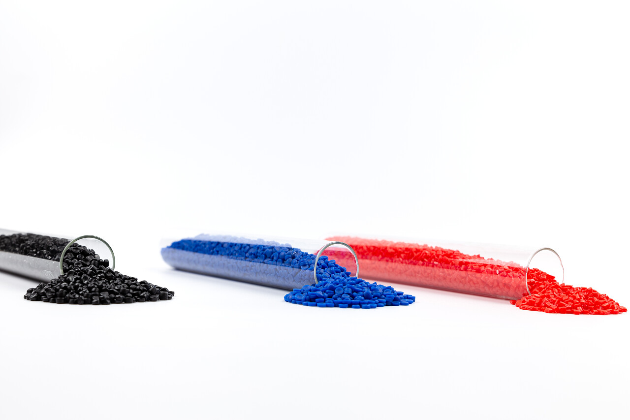 塑料聚合物颗粒的特写