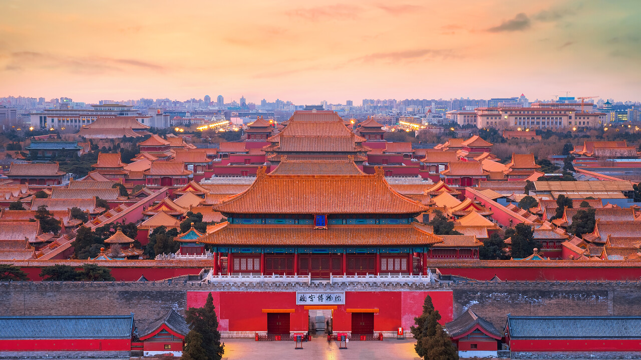 中国北京市紫禁城神门旅行图北京旅游景点