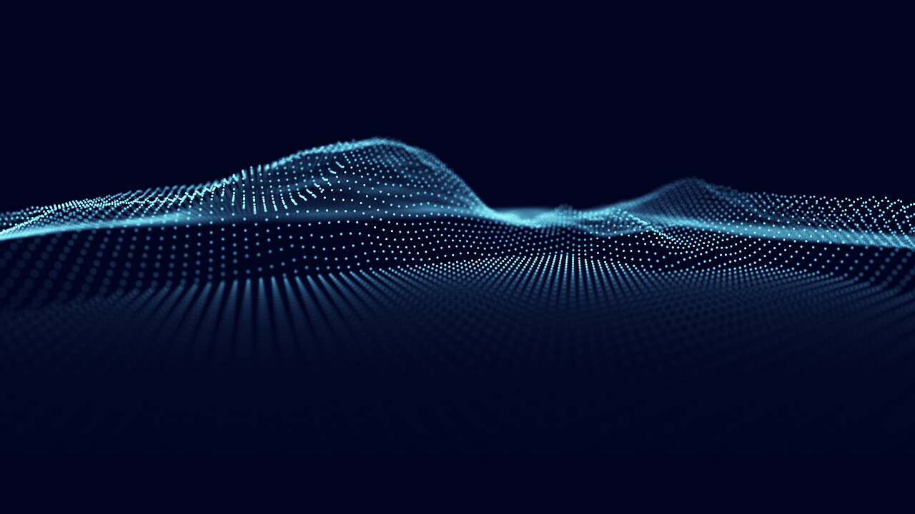 抽象的多边形线框景观