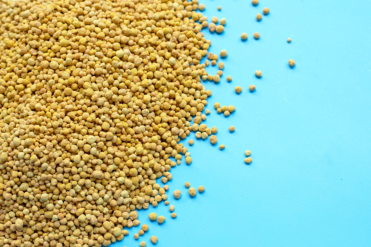 蓝色背景下种植的化肥