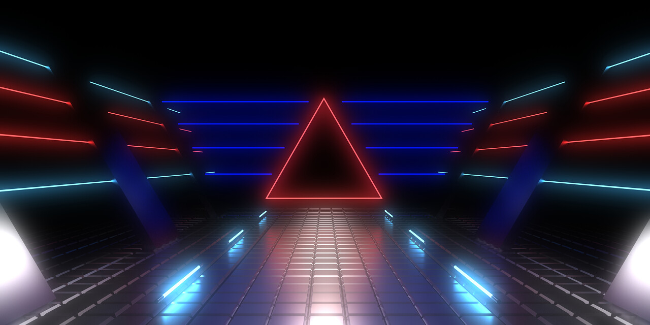 带有霓虹灯的3D抽象背景