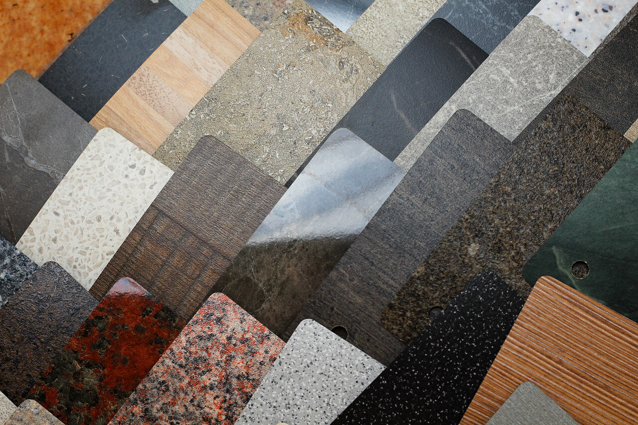 桌面上列出的设计师纹理示例