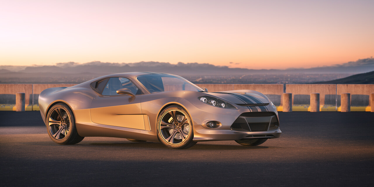 无品牌通用概念车的三维渲染