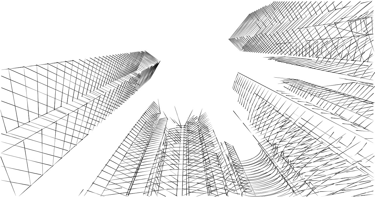建筑墙纸设计数字概念背景