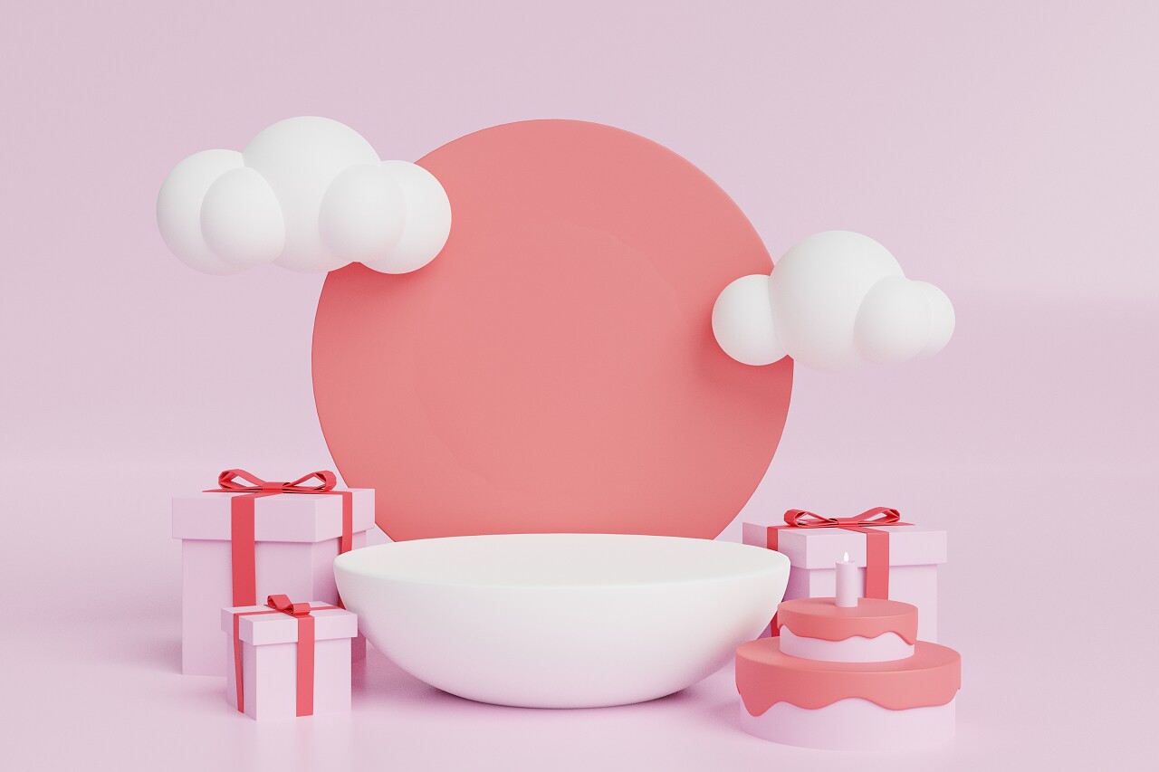 3D渲染用于产品放置的空模板平台