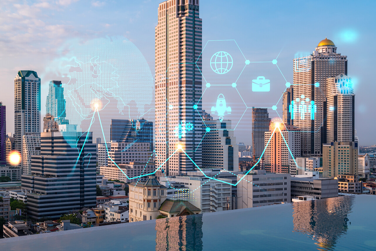 城市背景图标渲染