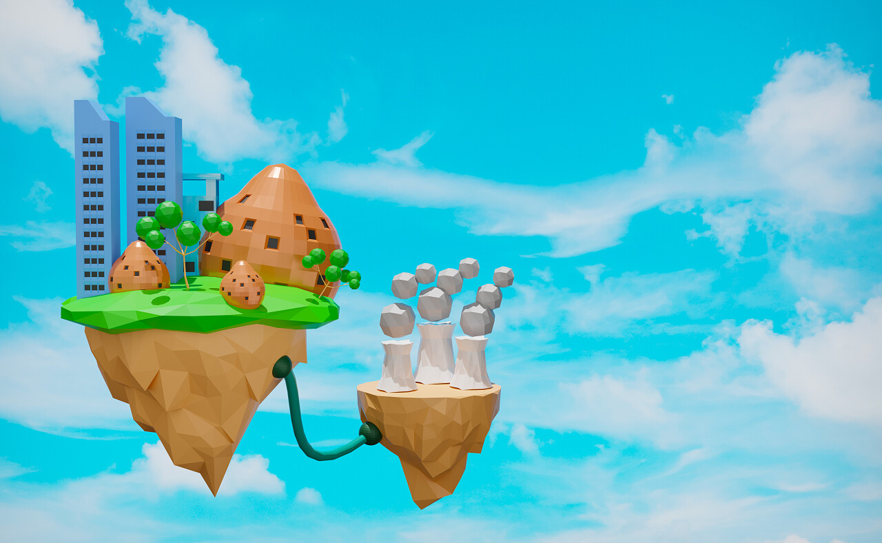 卡通清洁能源渲染