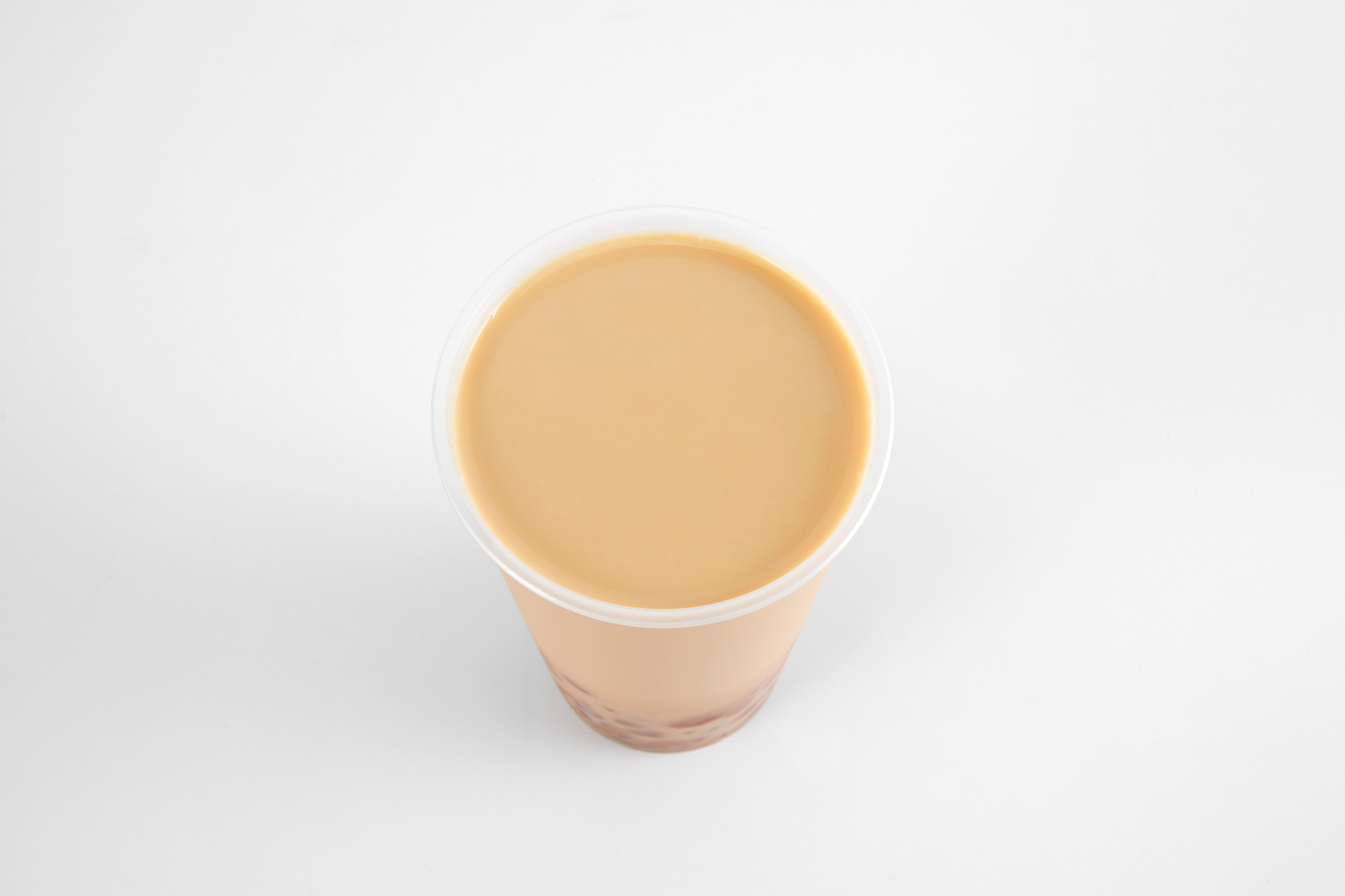 俯视角度灰底奶茶一杯奶茶红豆奶茶饮品饮料