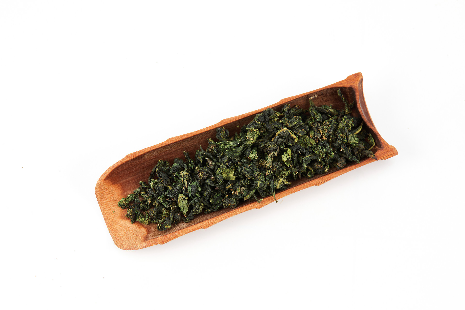 白底木质茶则乌龙茶铁观音散落茶叶