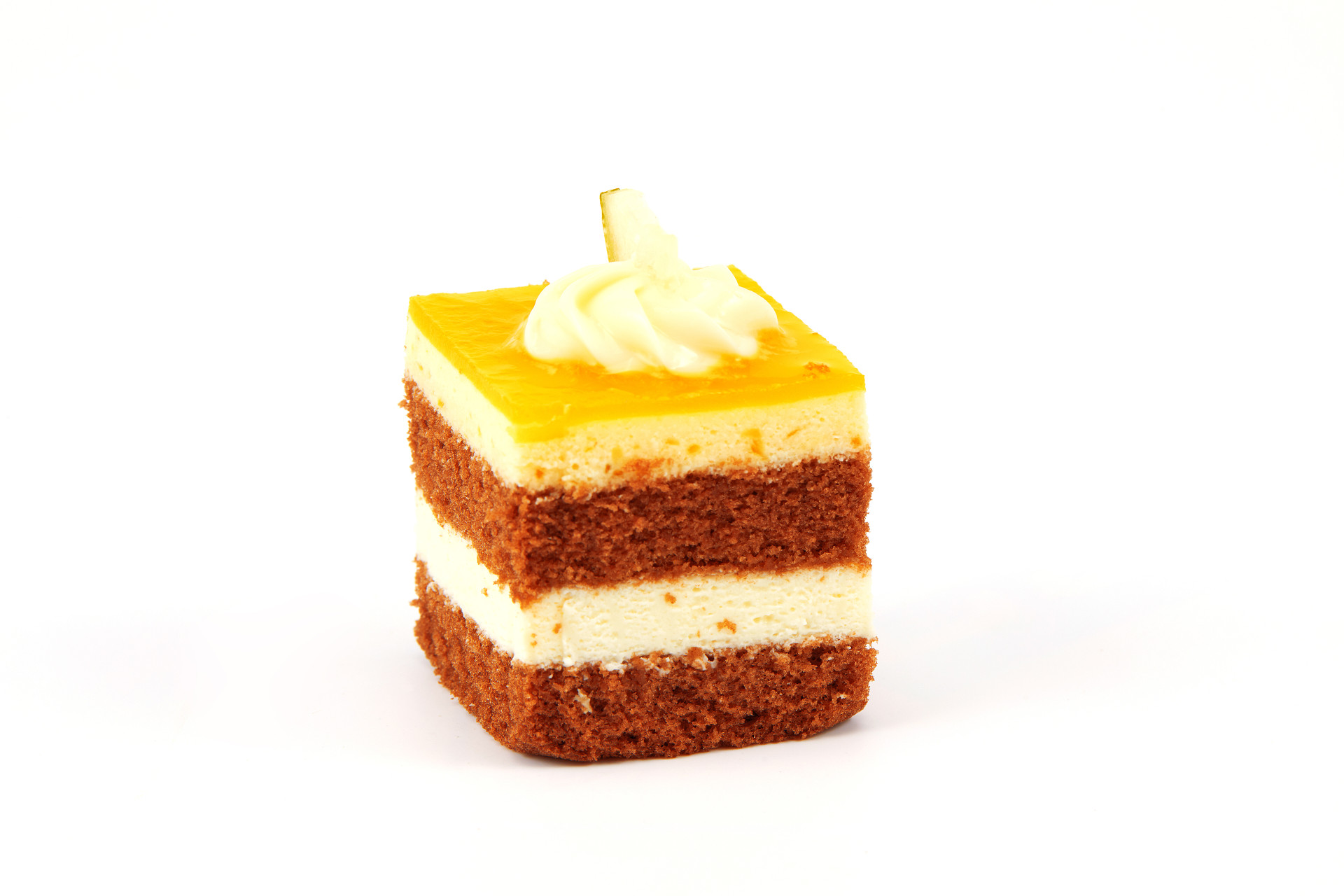 白底一块蛋糕小蛋糕巧克力奶油甜品蛋糕