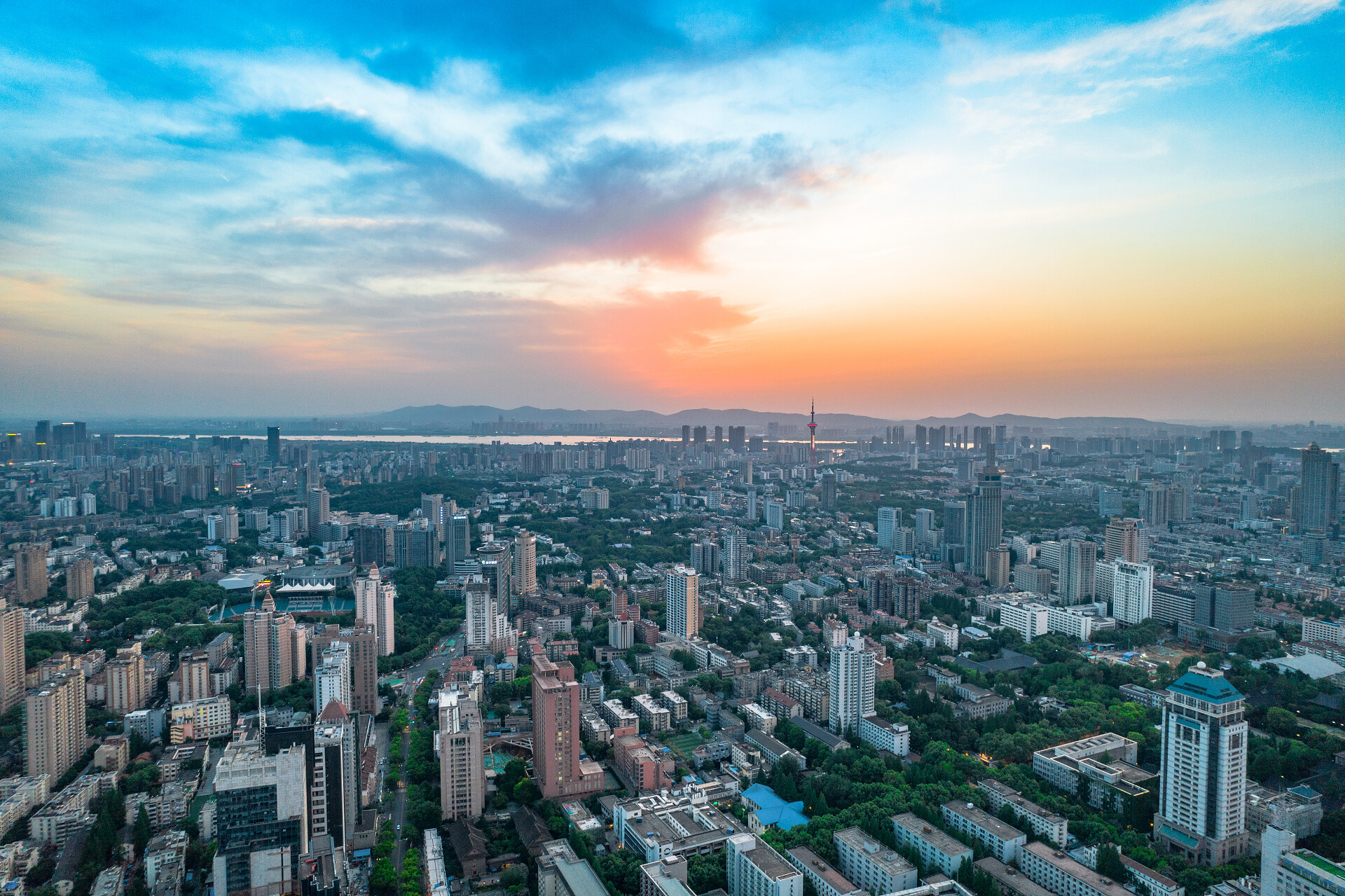鸟瞰南京城市大景