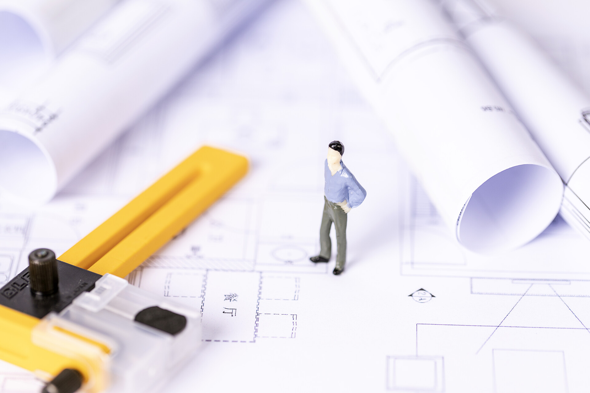 图纸工程微缩创意图片