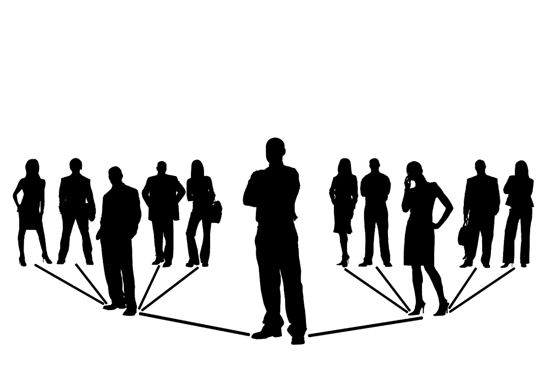 白色背景团队组织结构图网络团队