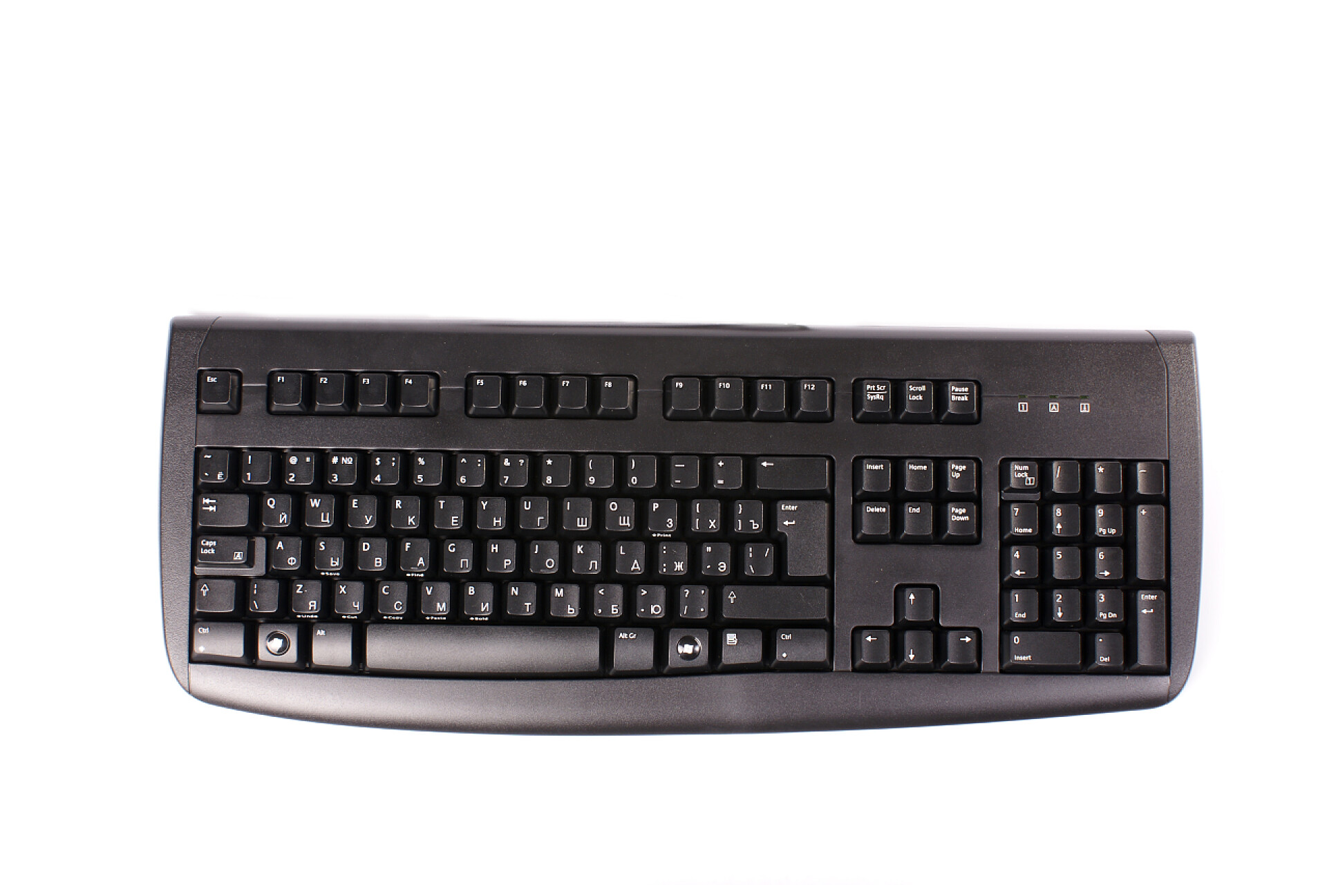 白色背景的机械键盘俯视图键盘