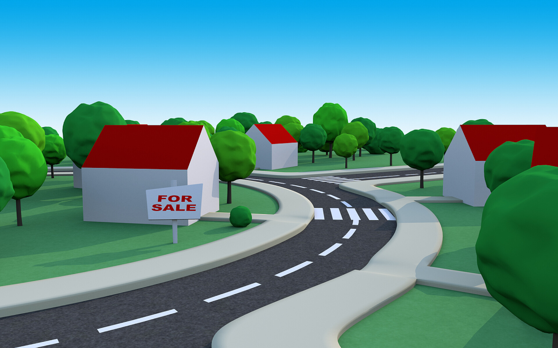 3D房屋地产动画图出售的房子