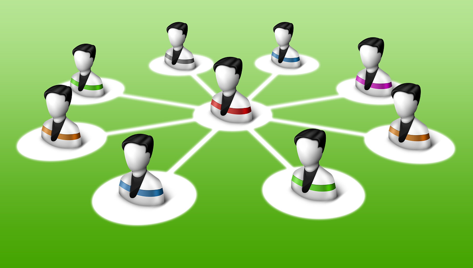 不同位置的人组合在一起团队