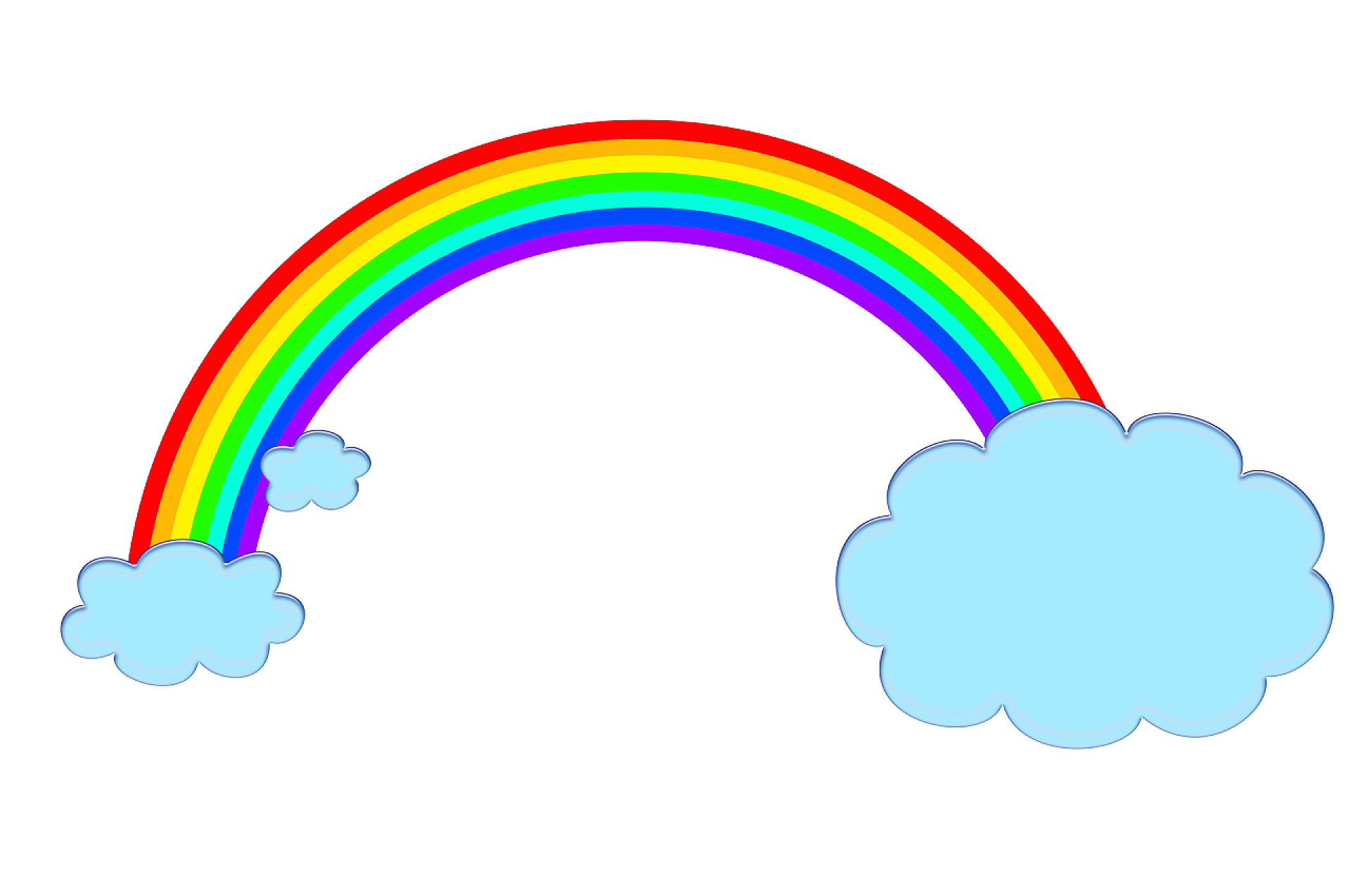 白背景上的彩色彩虹彩虹