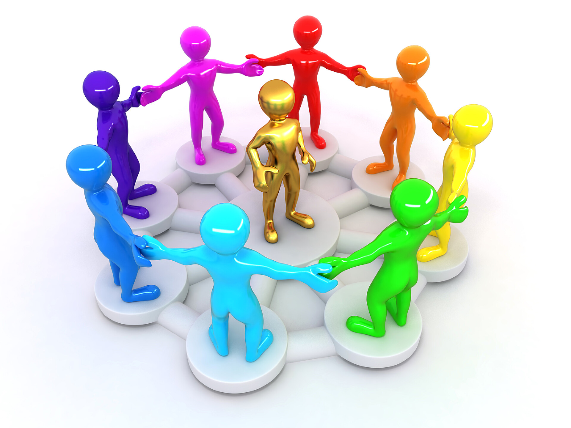 手拉手的3D小人概念形象的领导