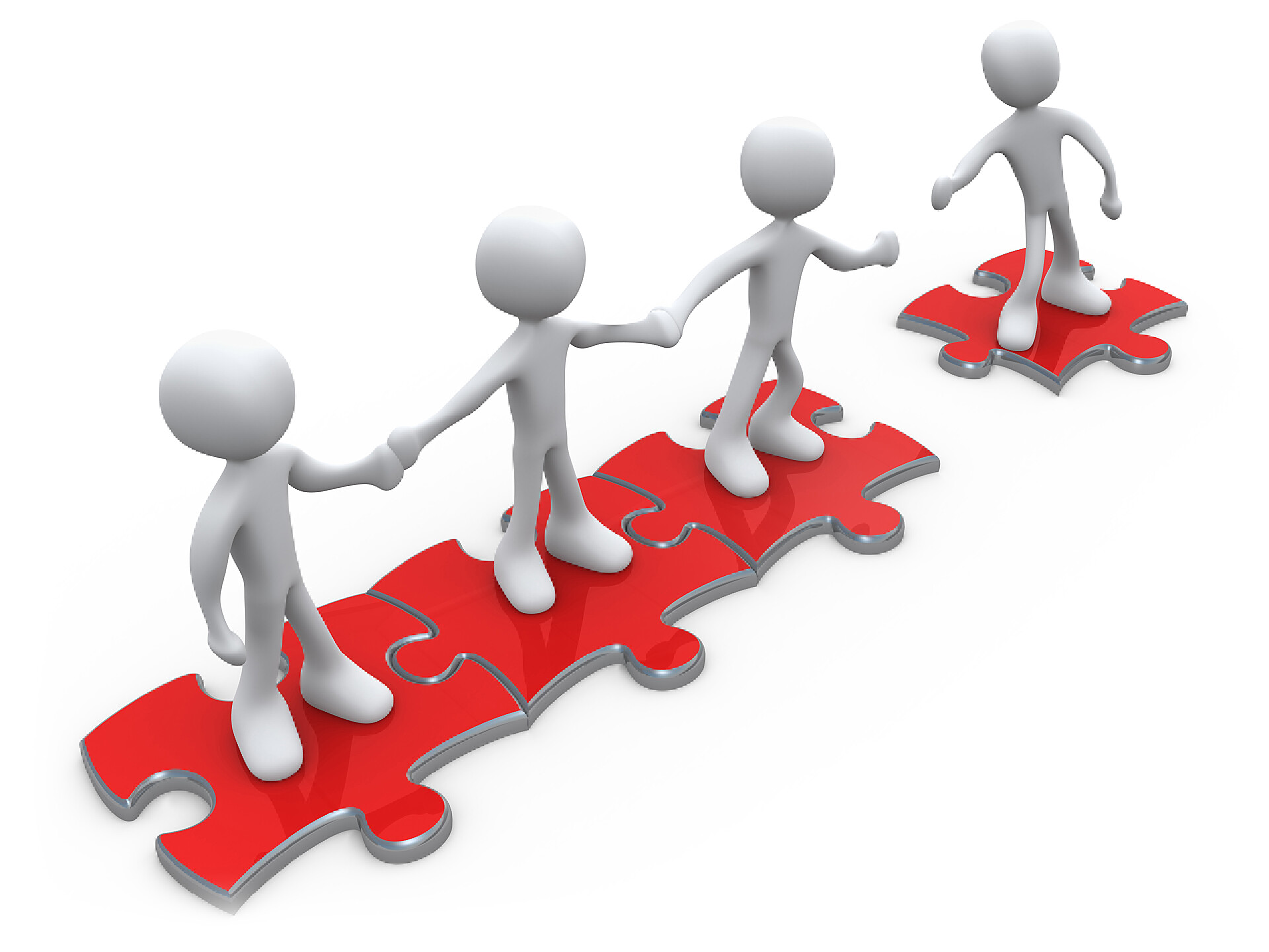 3D人像手拉手拼图团队合作企业文化商务配图加入我们的团队