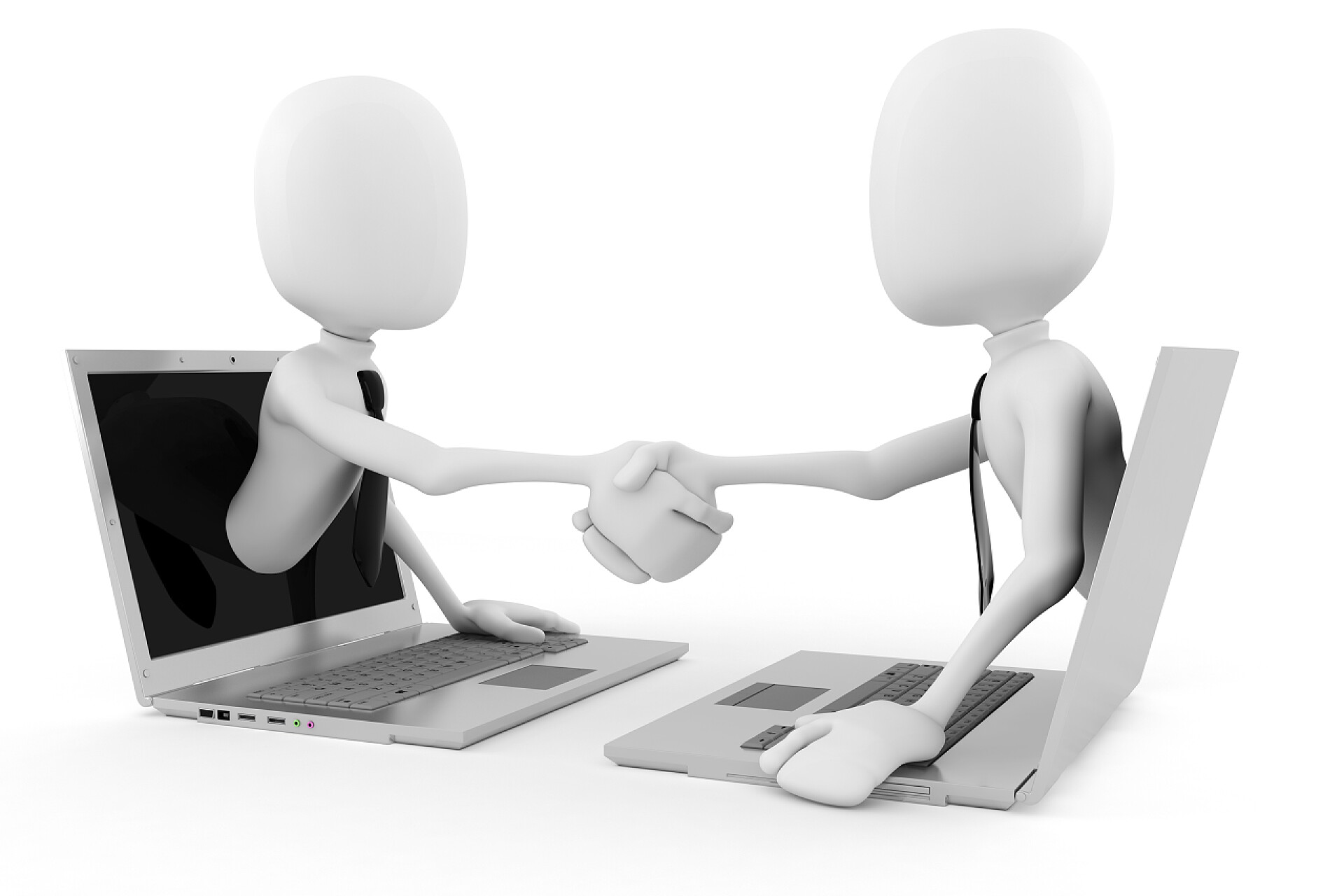 3D立体小人手握手3d 男人万维网的业务概念