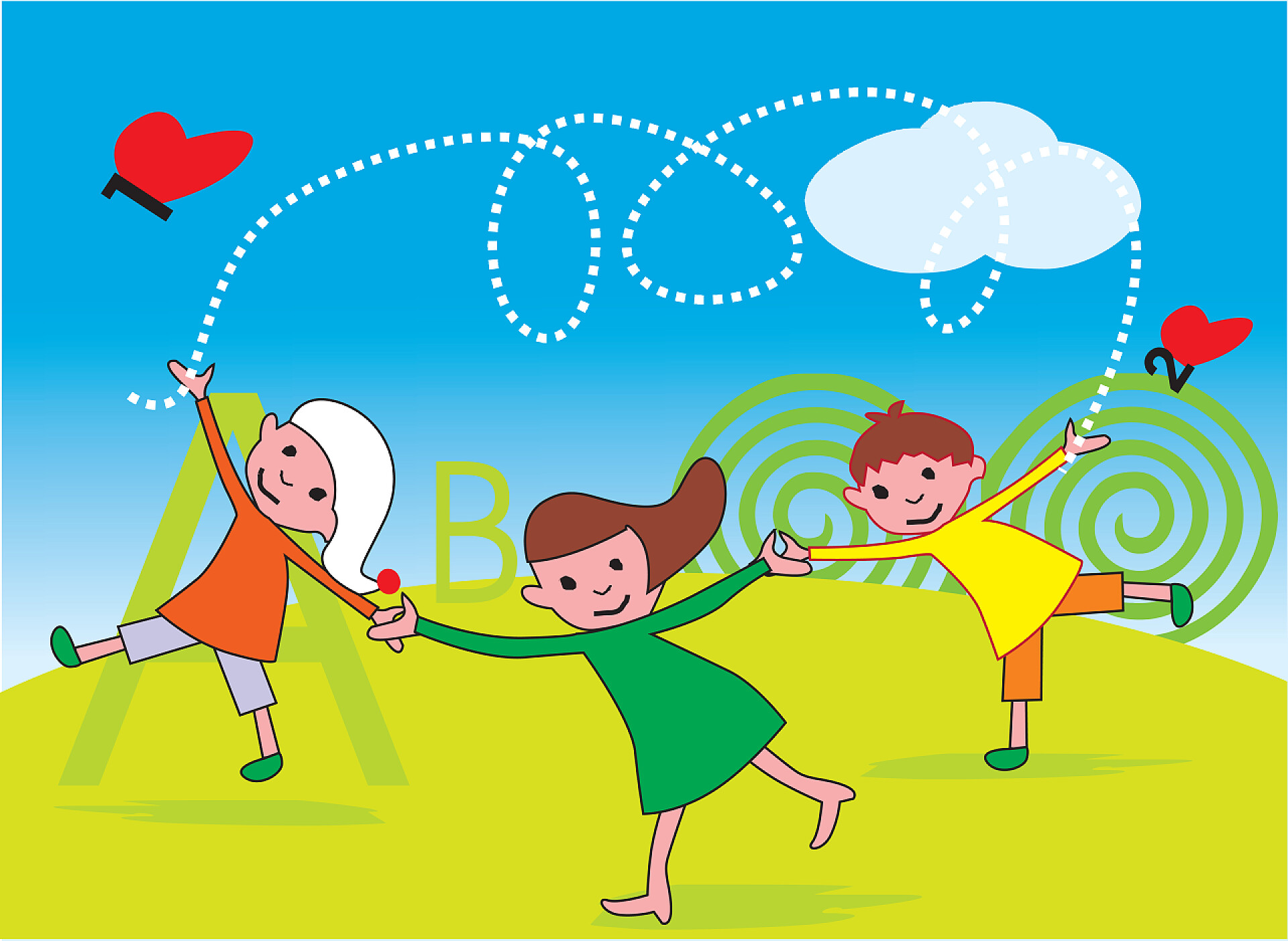 孩子们在公园玩耍教育