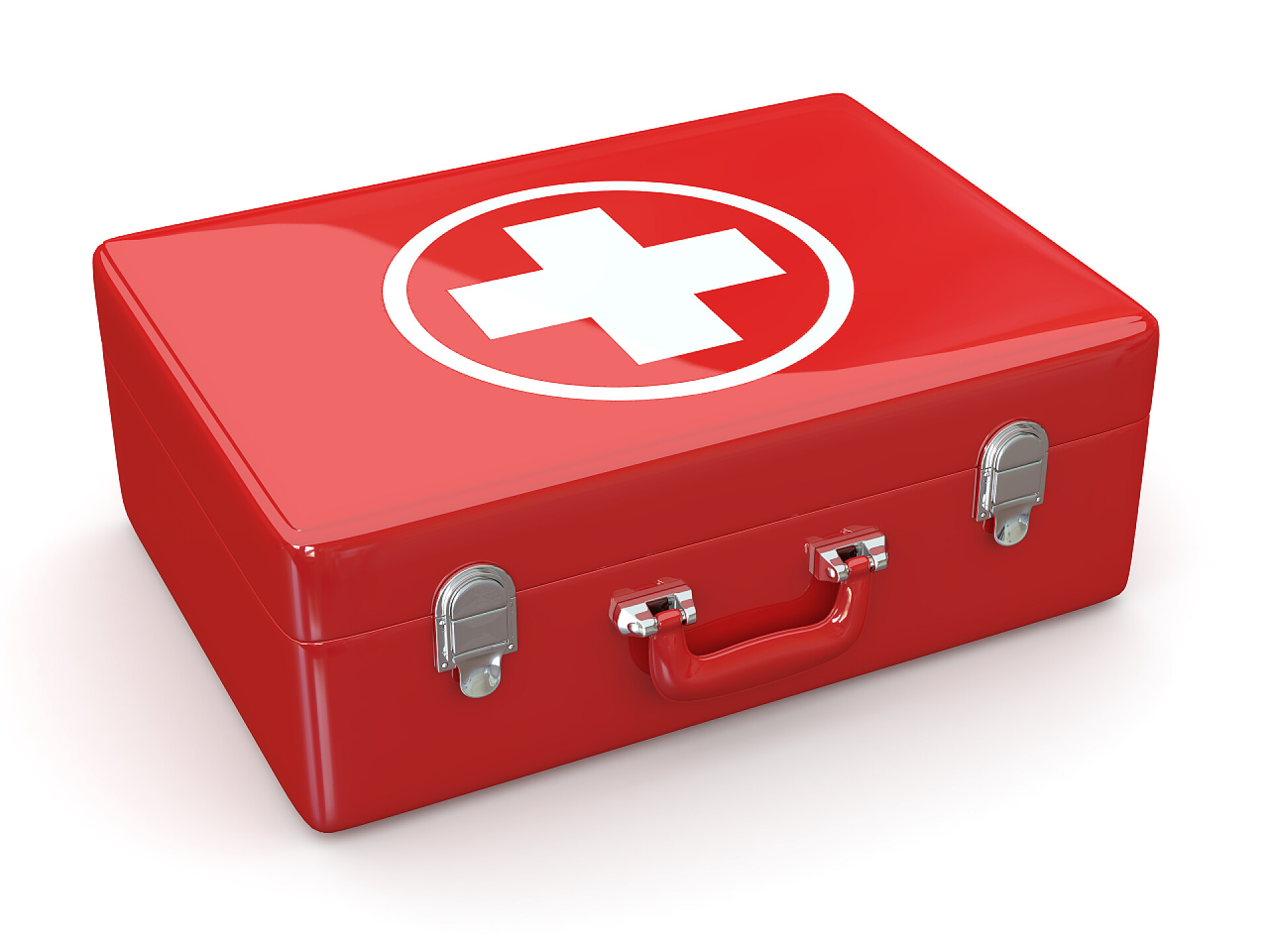 白色背景上的医疗工具包第一个艾滋病。医疗工具包。3d