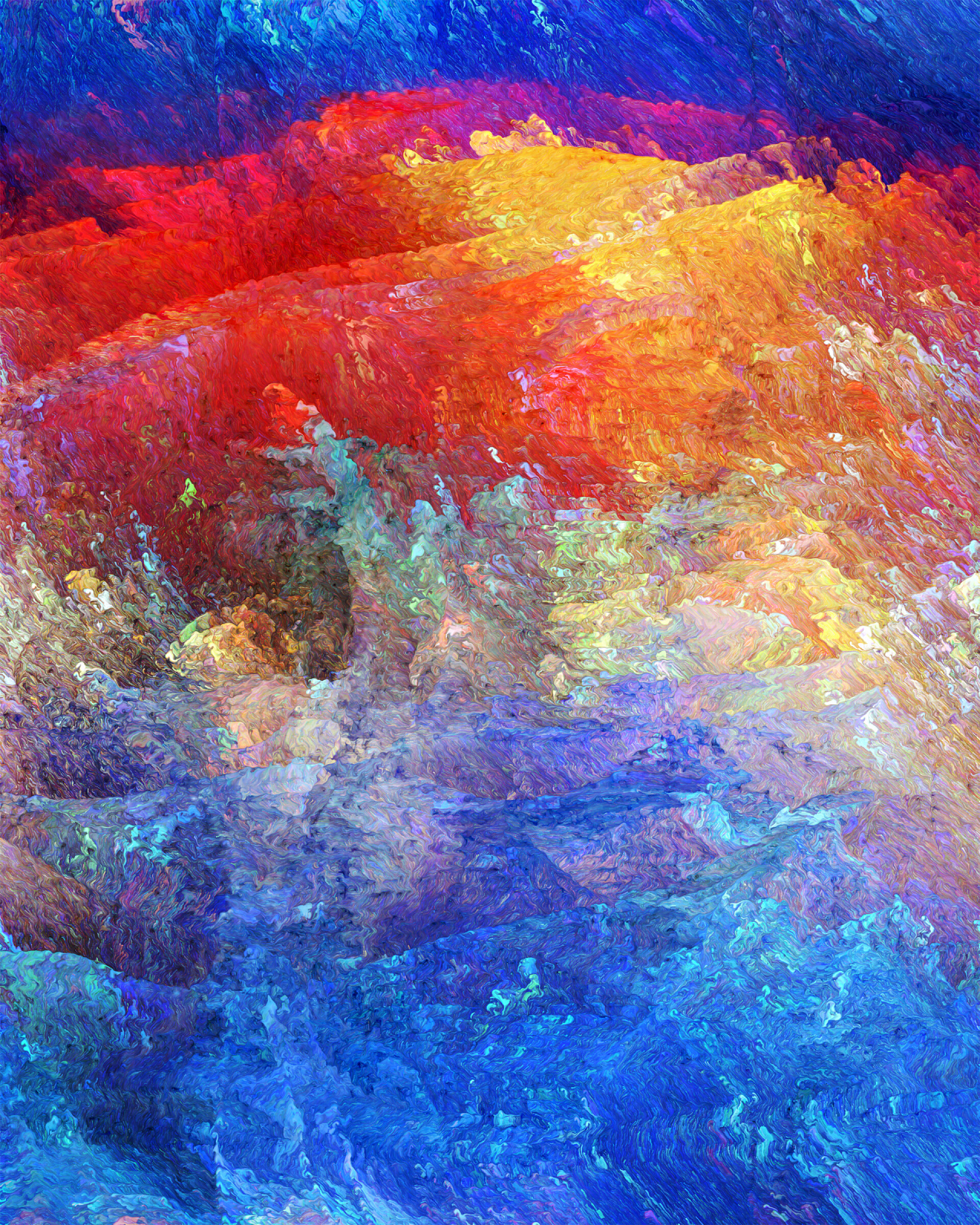 艺术泼墨彩绘画数字画布