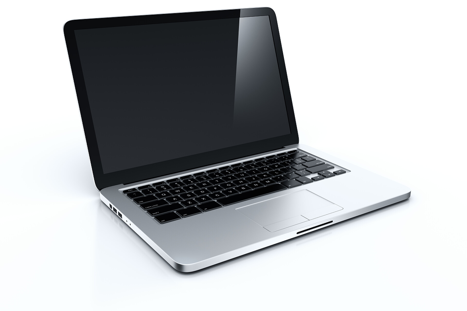 白色背景上一台笔记本电脑手提电脑