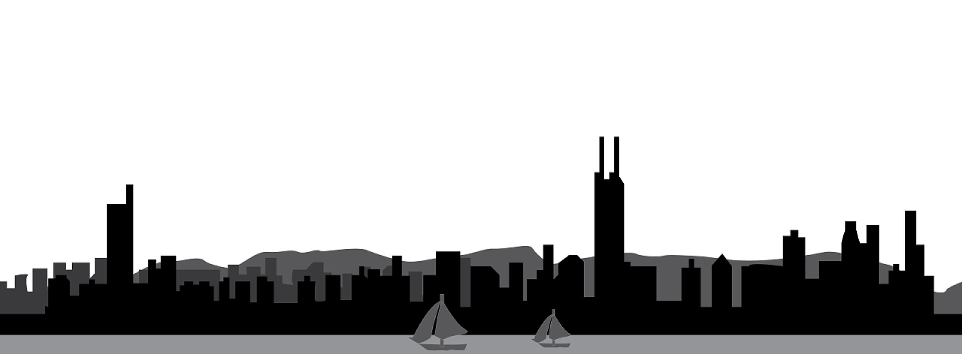 深圳市黑色山川建筑剪影深圳市天际线