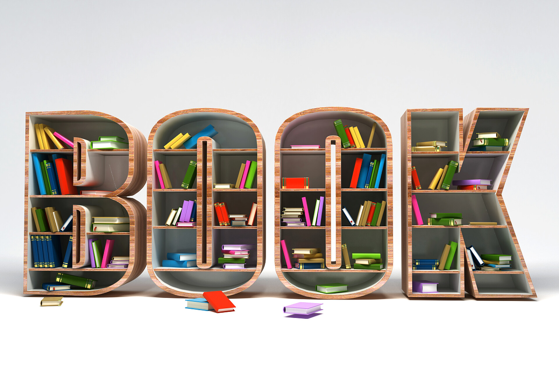 白色背景上放满书的书柜书搁置