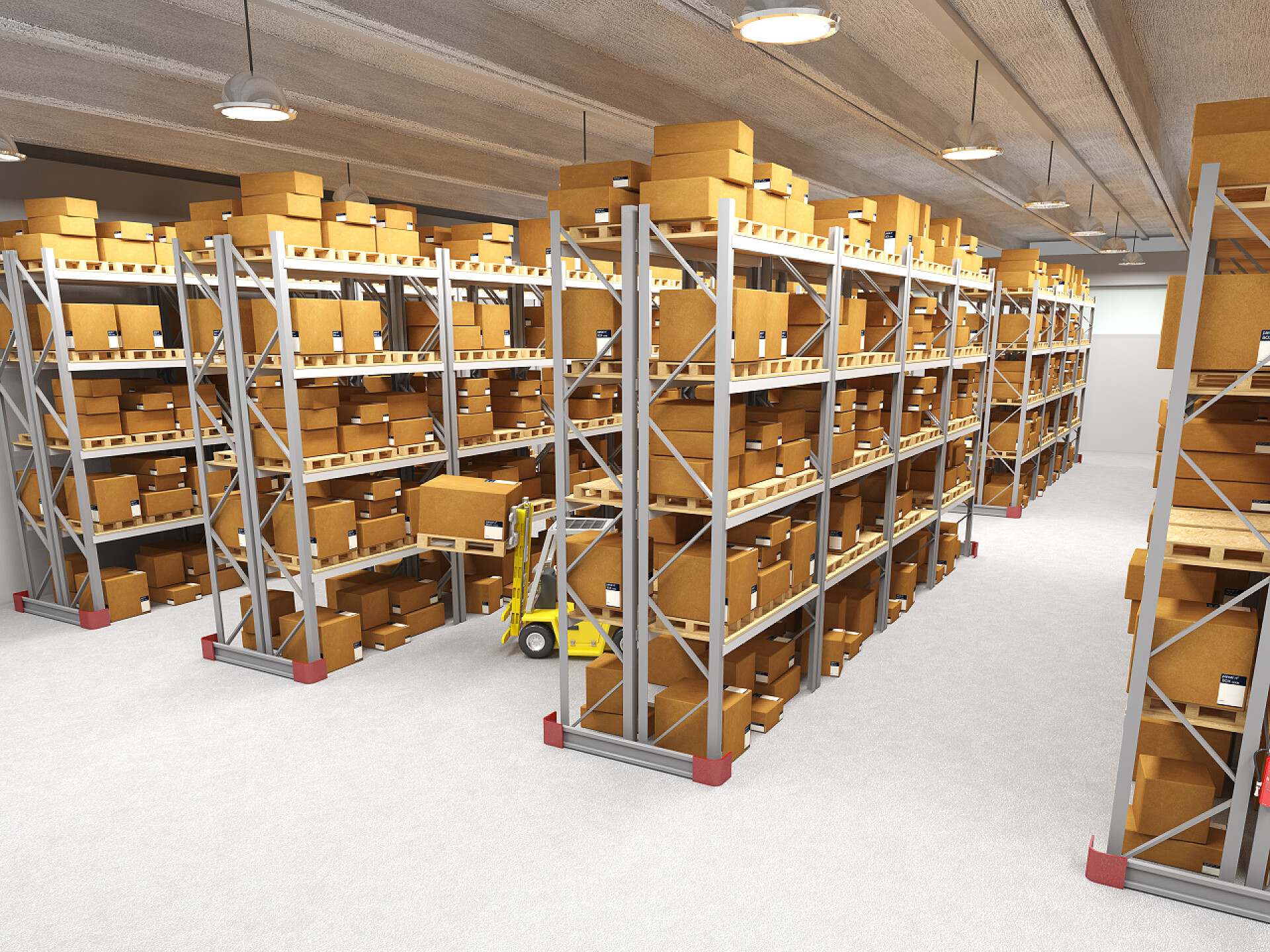 仓库内部货物货架场景图仓库室内