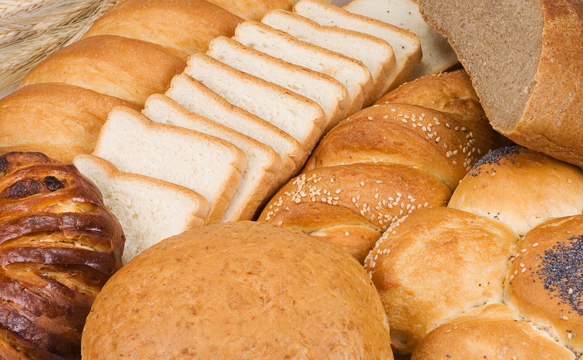 面包店的各种面包面包