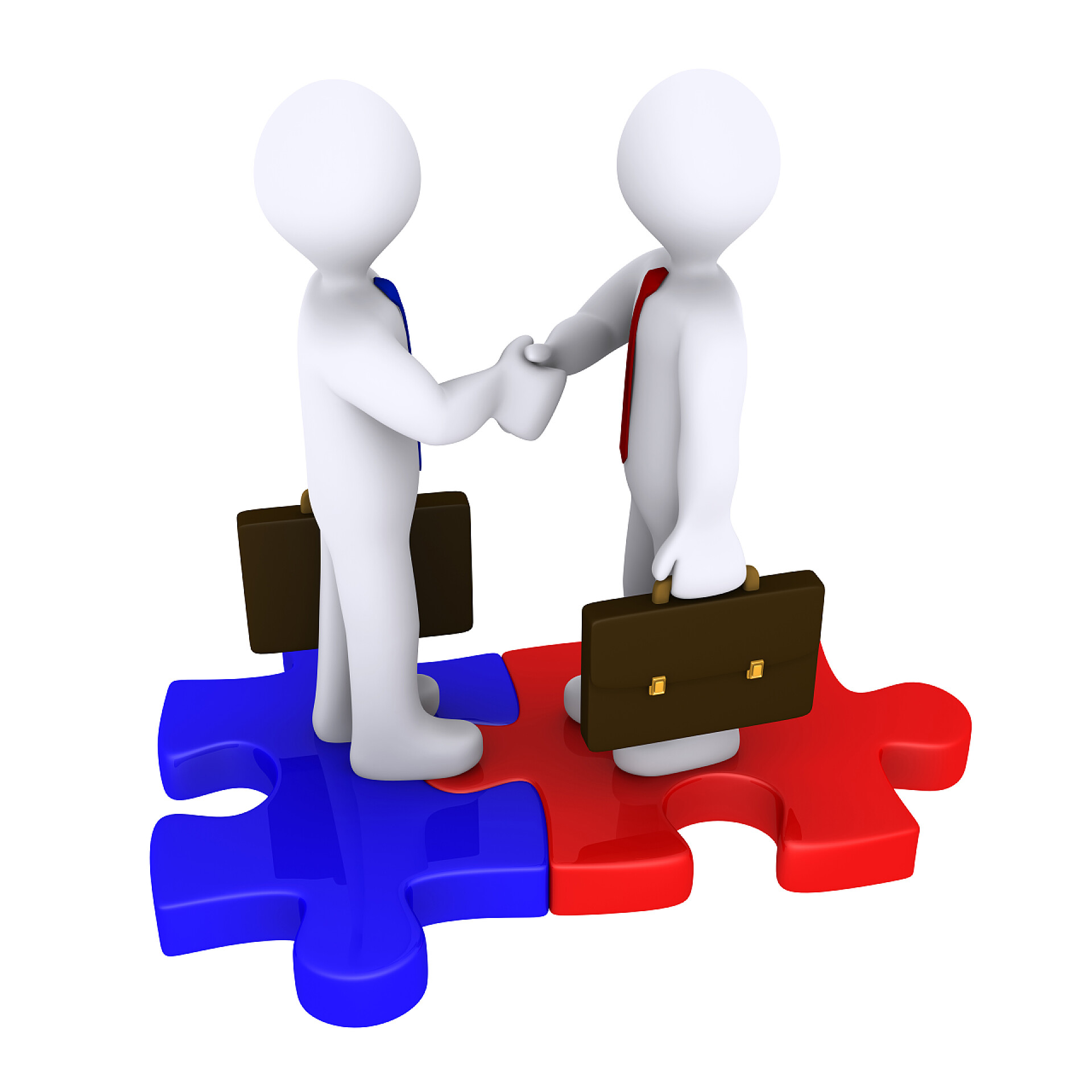 不同的团队领导人之间的握手