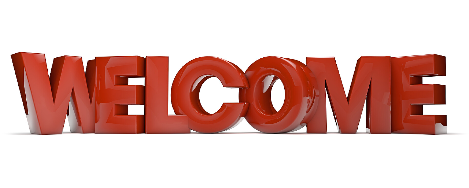 白色下红色的WELCOME欢迎字母欢迎光临