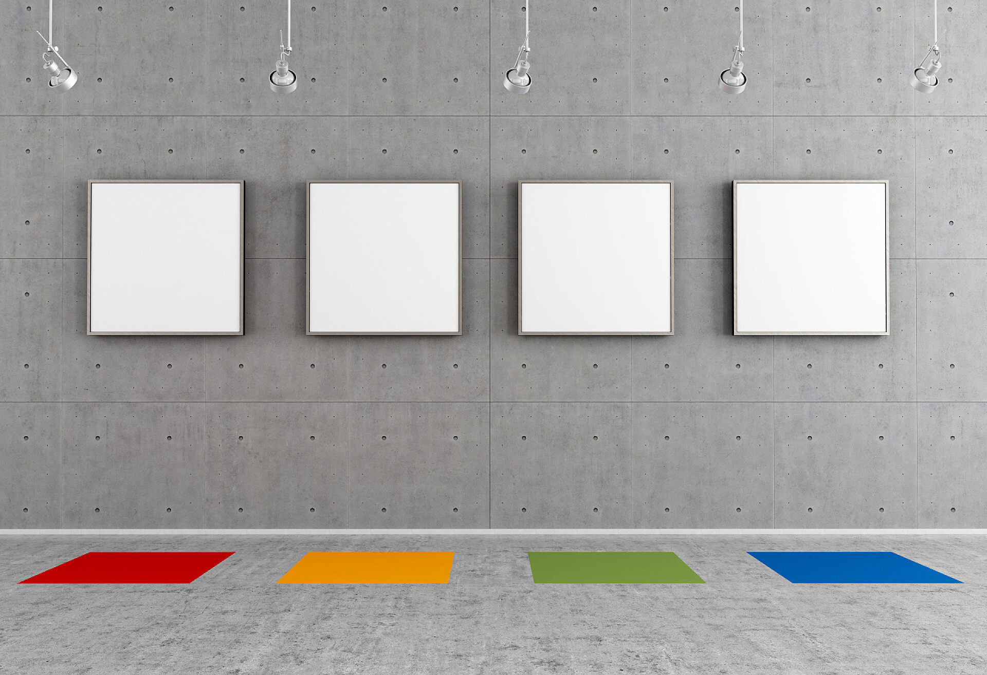 混泥土墙上的艺术挂画