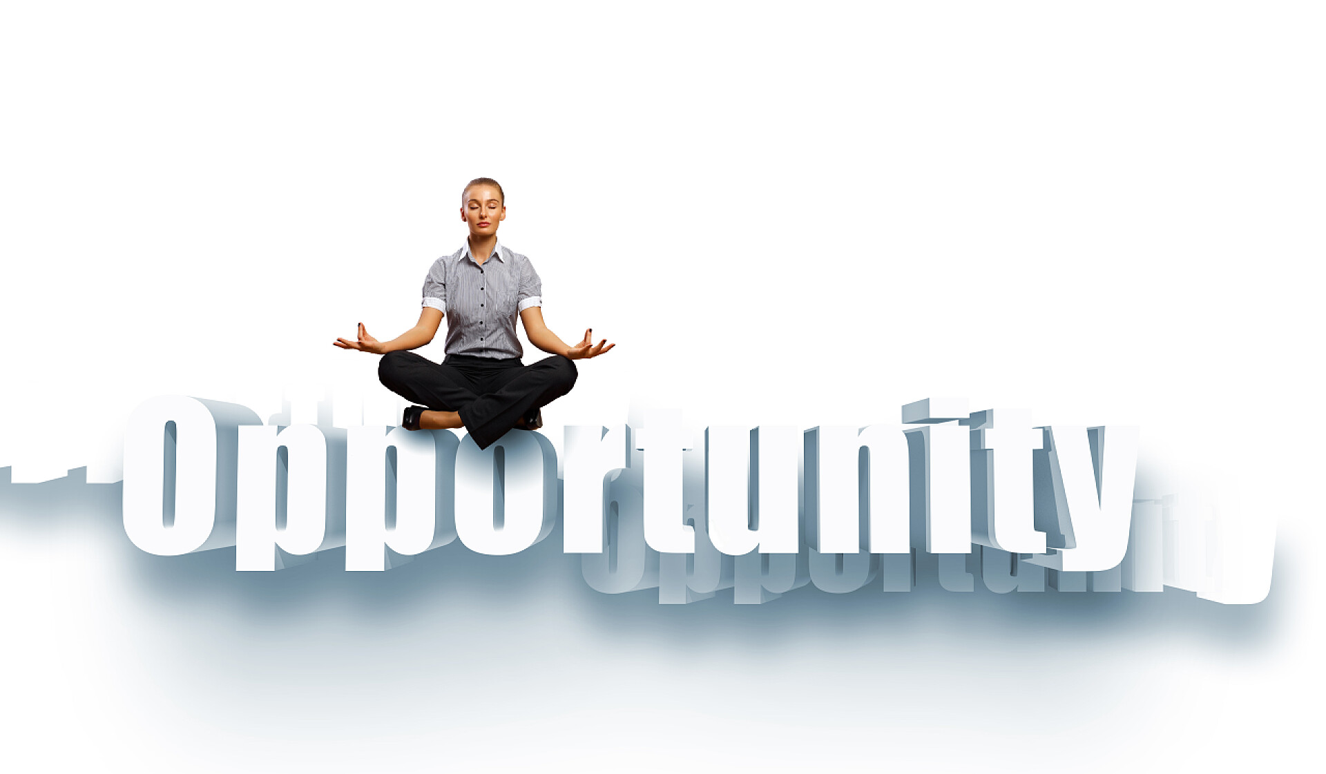 一个女人以打坐的姿态在OPPORTUNITY上职业生涯相关的词语概念