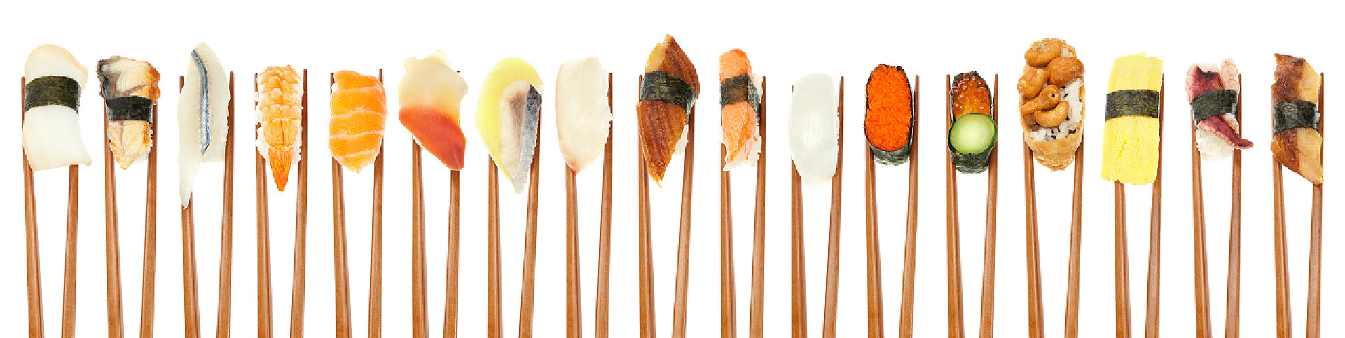 不同类型的寿司如此多的选项