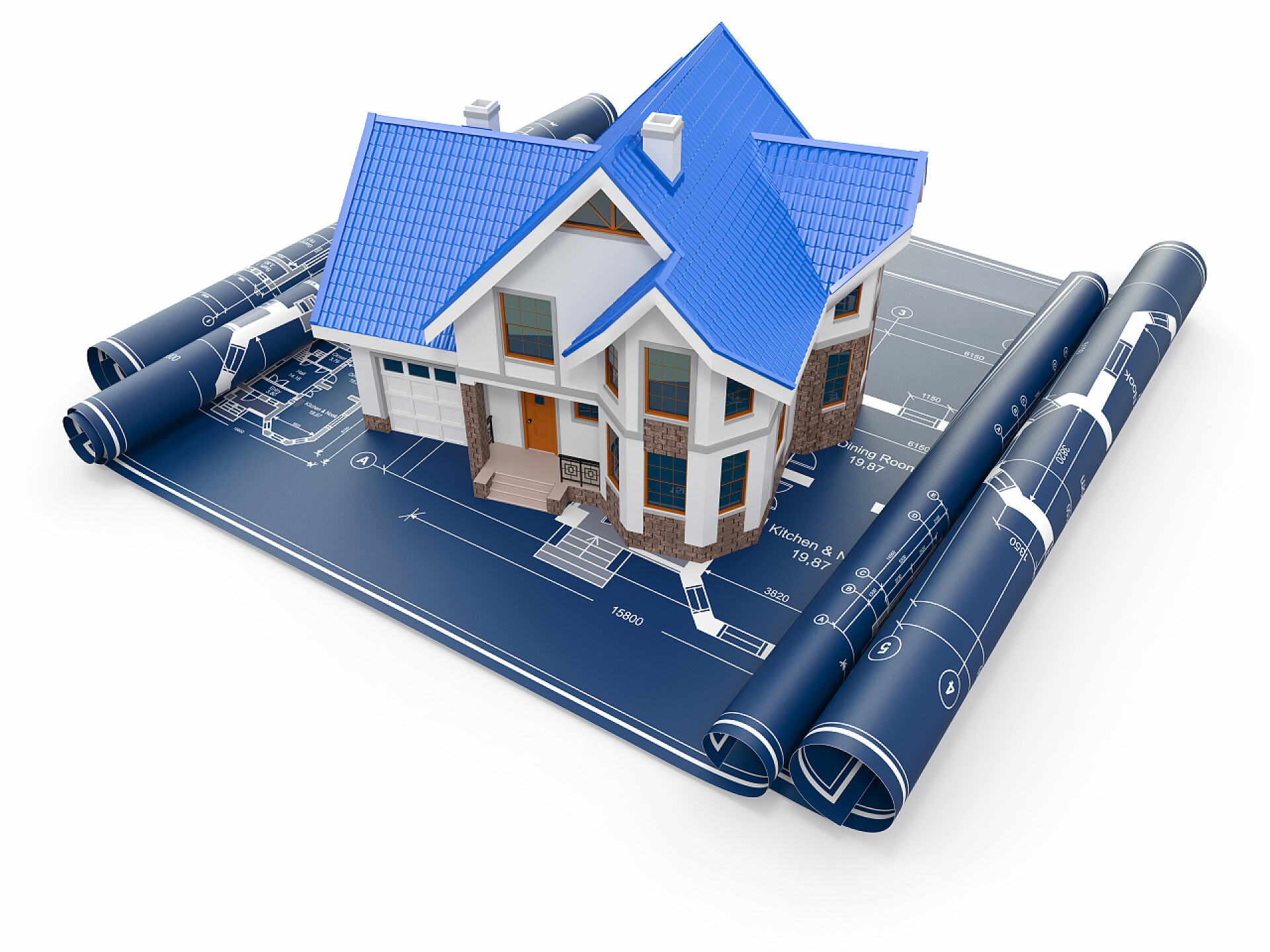 建筑师蓝图上的住宅建筑师蓝图上的住宅。住房项目.