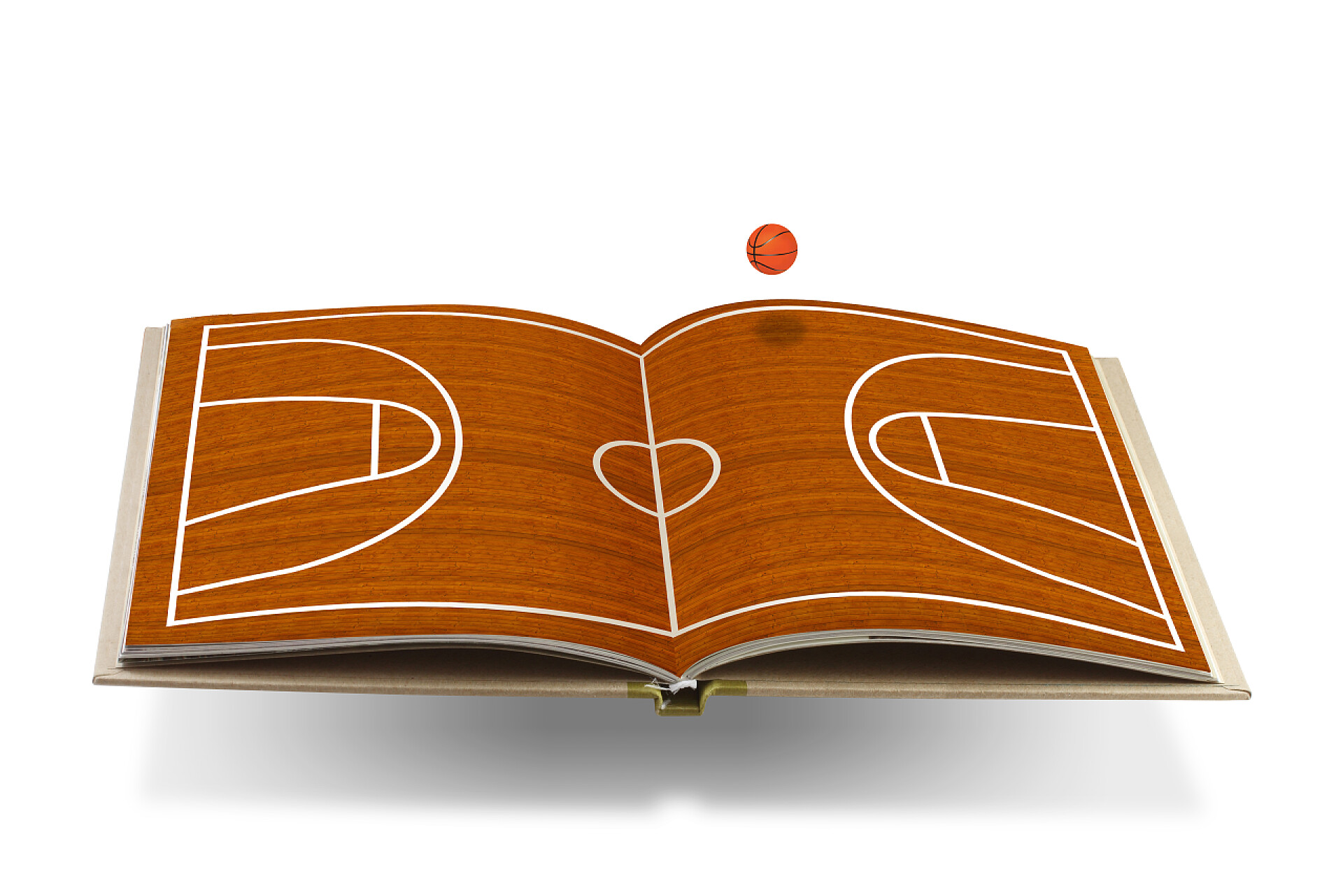 篮球场与打开的书篮球场与打开的书