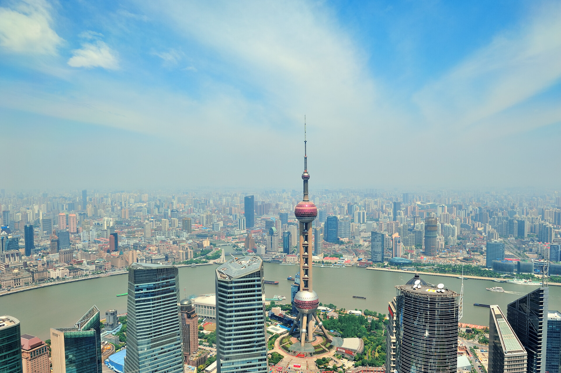 上海城市鸟瞰图上海航空