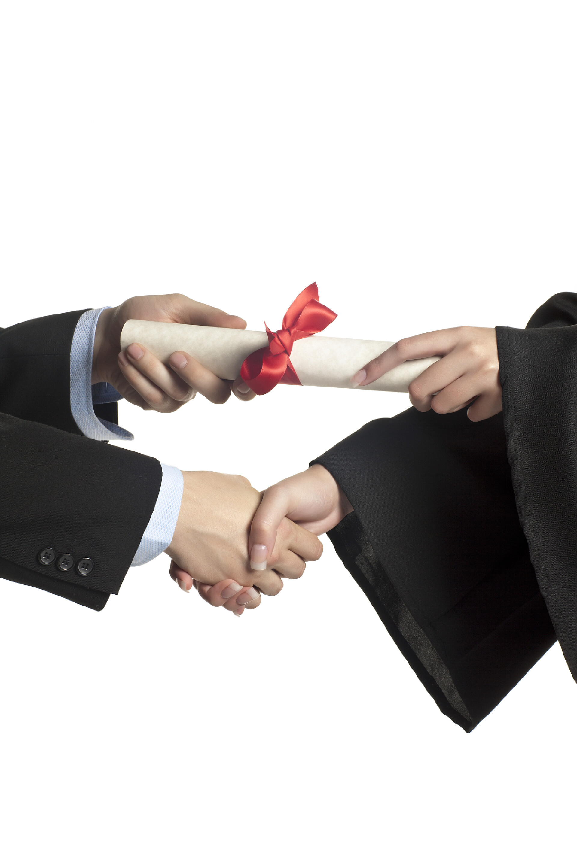 白色背景前接收文凭的毕业生516 接收文凭