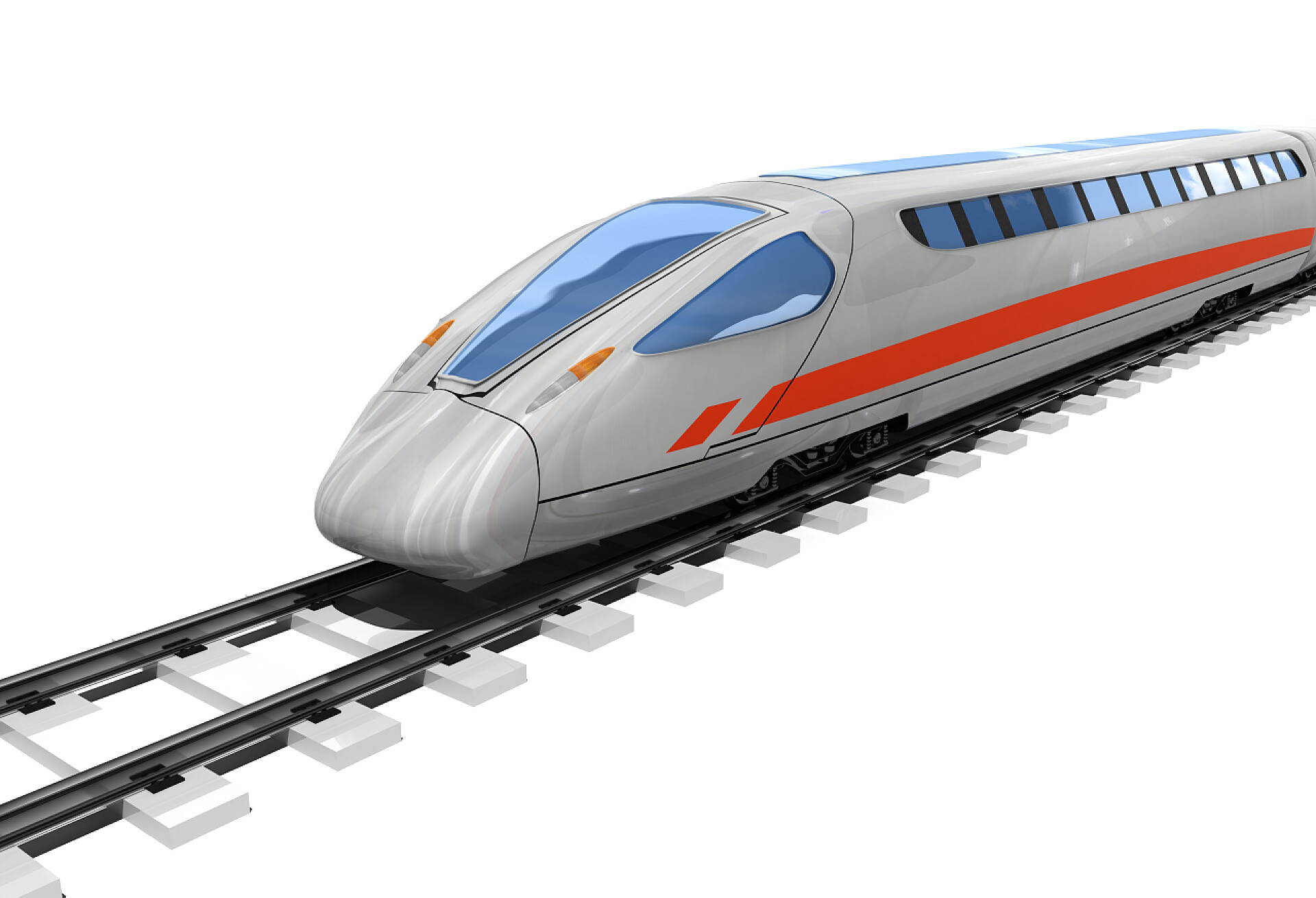 白色背景上的高铁3D图航空器和航天器.