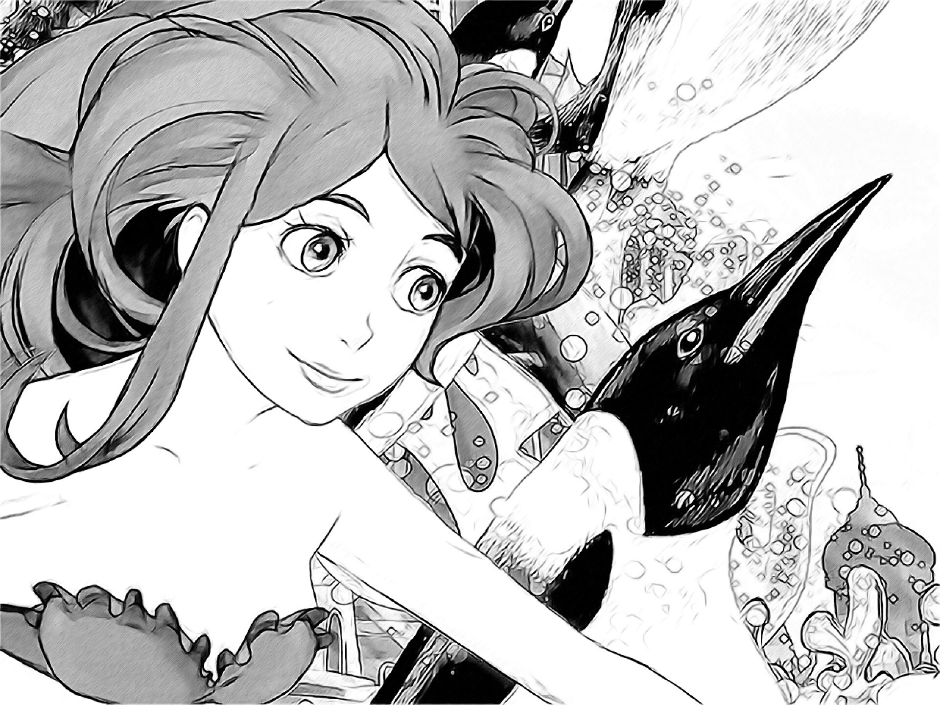 在白色的背景上孤立的美人鱼插图