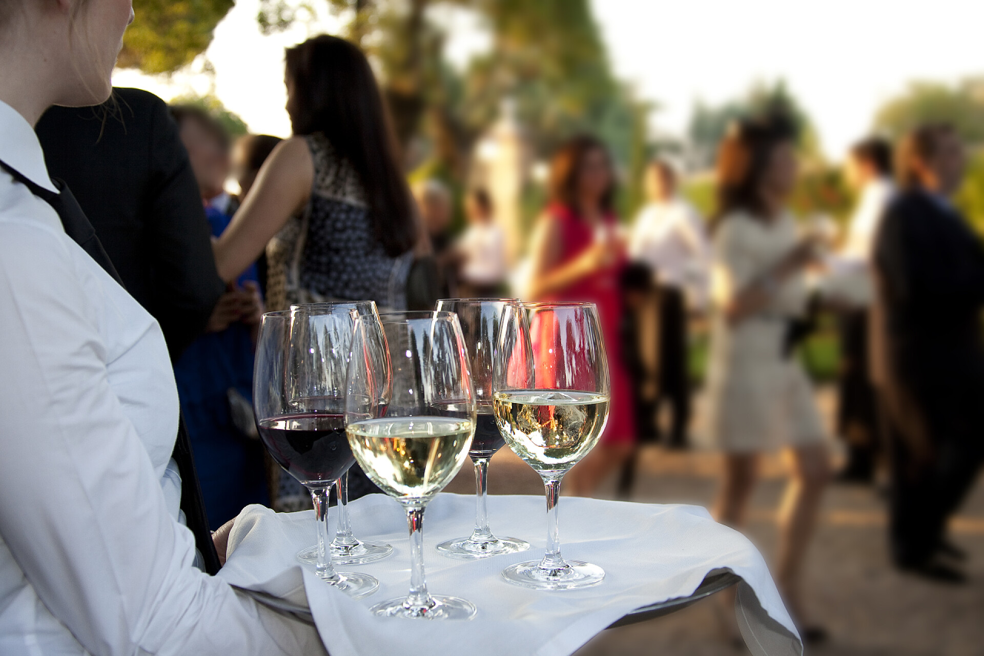 专业的餐饮服务服务给客人送饮料饮食