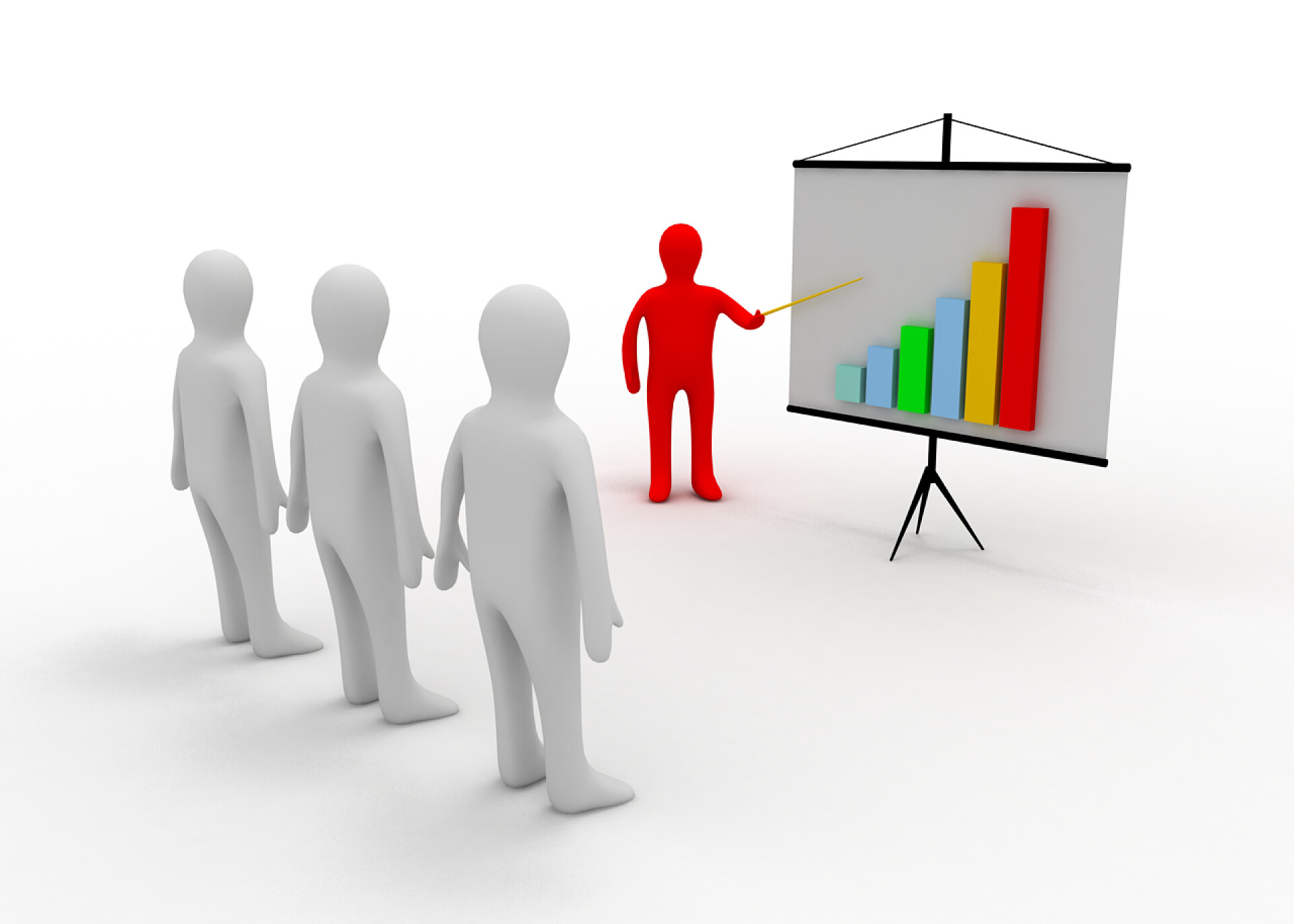 白色背景上立体小人演示文稿图表演示文稿 graph 图表