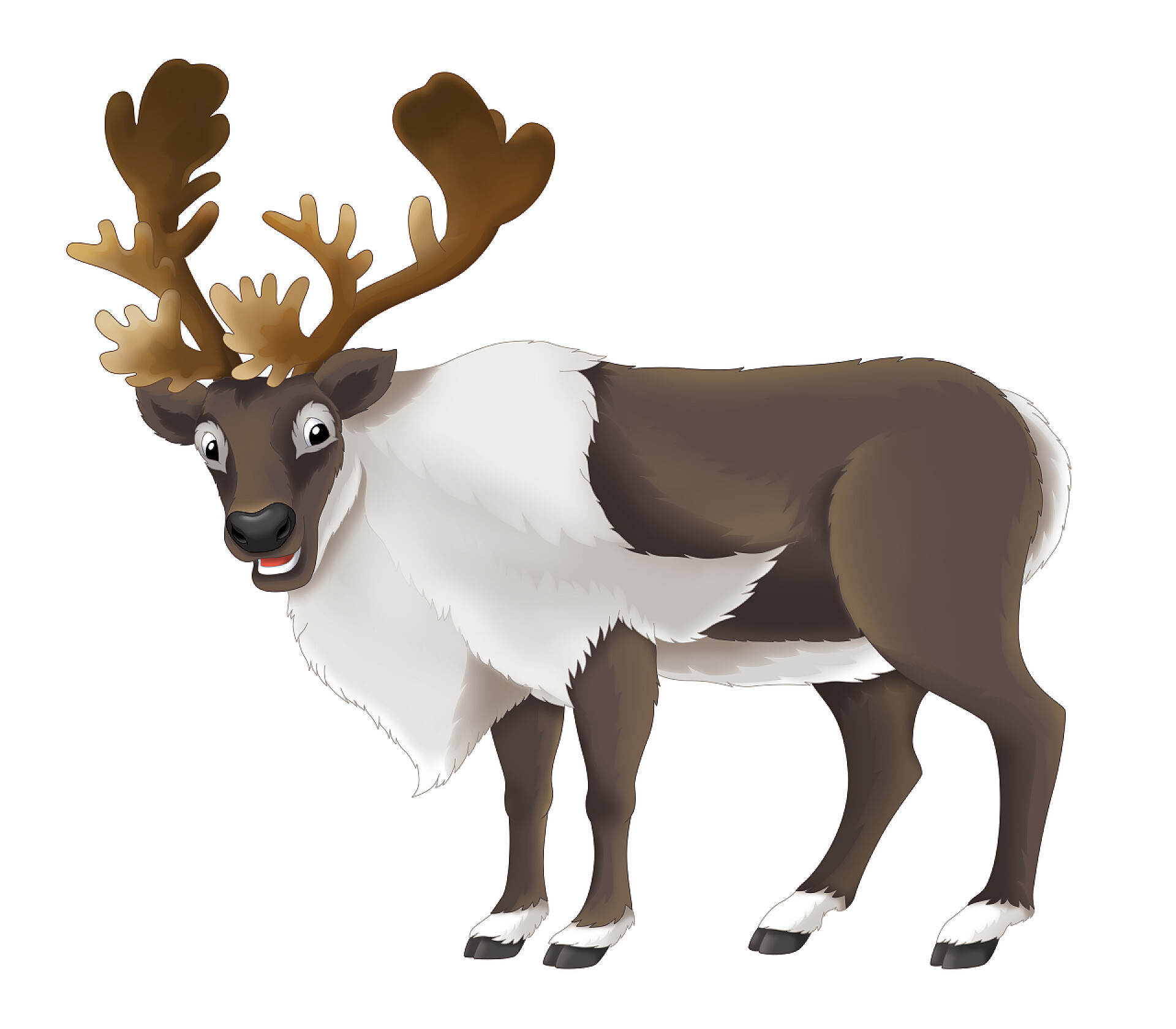 可爱的卡通动物鹿插图